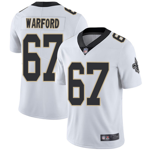 Men New Orleans Saints Limited White Larry Warford Road Jersey NFL Football #67 Vapor Untouchable Jersey
